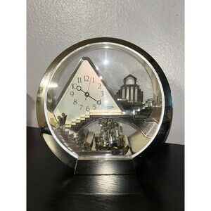 Rhythm Quartz Gold Decorative Angels Stairway Heaven Table Clock 10’ Tested WORK